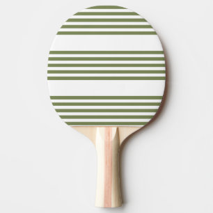 Olijfgroen en wit vijf strepen patroon tafeltennisbatje