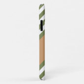 Olijfgroen en wit, vijf strippen, geelbruin Case-Mate iPhone case (Achterkant/rechts)
