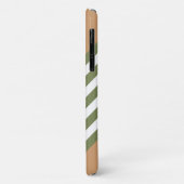 Olijfgroen en wit, vijf strippen, geelbruin Case-Mate iPhone case (Achterkant/links)