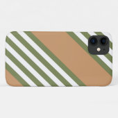 Olijfgroen en wit, vijf strippen, geelbruin Case-Mate iPhone case (Achterkant (horizontaal))