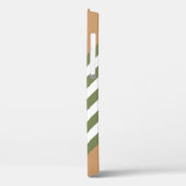 Olijfgroen en wit, vijf strippen, geelbruin Case-Mate iPhone case (Achterkant / Links)