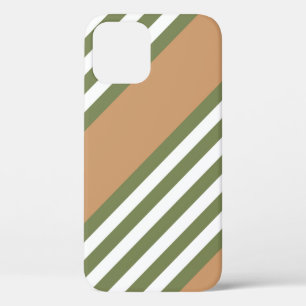 Olijfgroen en wit, vijf strippen, geelbruin Case-Mate iPhone case