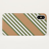 Olijfgroen en wit, vijf strippen, geelbruin Case-Mate iPhone case (Achterkant (horizontaal))
