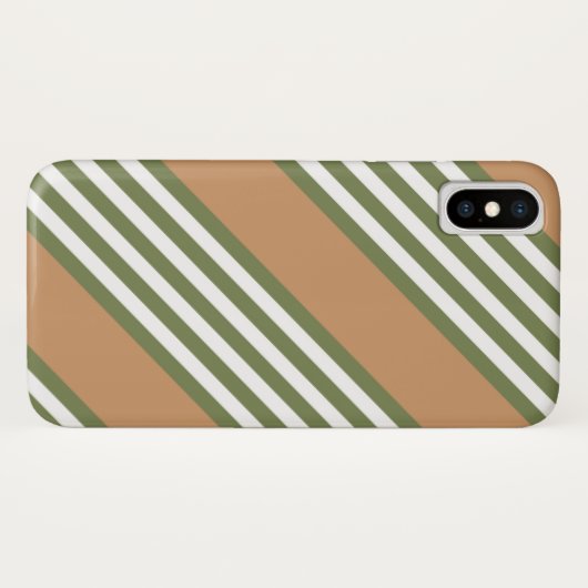 Olijfgroen en wit, vijf strippen, geelbruin Case-Mate iPhone case (Achterkant (horizontaal))