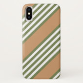Olijfgroen en wit, vijf strippen, geelbruin Case-Mate iPhone case (Achterkant)