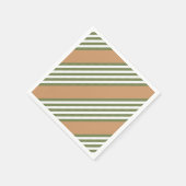 Olijfgroen en wit, vijf strippen, geelbruin servet (Hoek)