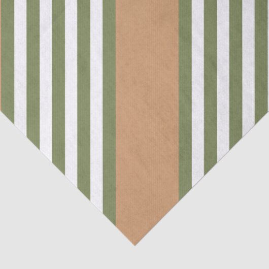 Olijfgroen en wit, vijf strippen, geelbruin tissuepapier (Detail)