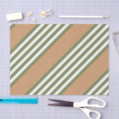 Olijfgroen en wit, vijf strippen, geelbruin tissuepapier (Craft)