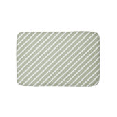 Olijfgroen en wit vijfstrips badmat (Voorkant)