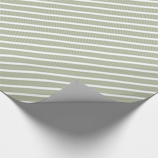 Olijfgroen en wit vijfstrips cadeaupapier (Hoek)