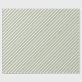 Olijfgroen en wit vijfstrips cadeaupapier (Vlak)