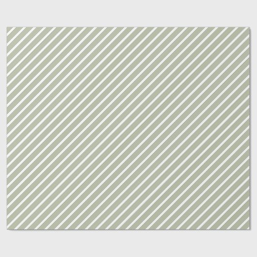 Olijfgroen en wit vijfstrips cadeaupapier (Vlak)