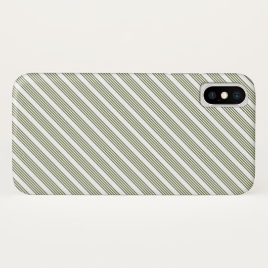 Olijfgroen en wit vijfstrips Case-Mate iPhone case (Achterkant (horizontaal))