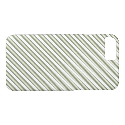 Olijfgroen en wit vijfstrips Case-Mate iPhone case (Achterkant (Horizontaal))