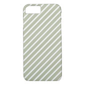 Olijfgroen en wit vijfstrips Case-Mate iPhone case (Achterkant)