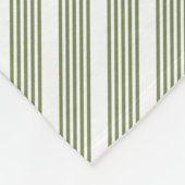 Olijfgroen en wit vijfstrips fleece deken (Hoek)