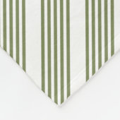 Olijfgroen en wit vijfstrips fleece deken (Hoek)