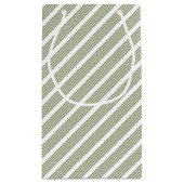 Olijfgroen en wit vijfstrips klein cadeauzakje (Achterkant)