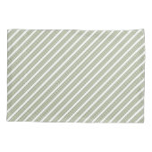 Olijfgroen en wit vijfstrips kussensloop (Achterkant)