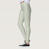 Olijfgroen en wit vijfstrips leggings (Links)