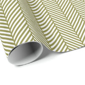 Olijfgroen en wit visgraat cadeaupapier (Rol Hoek)