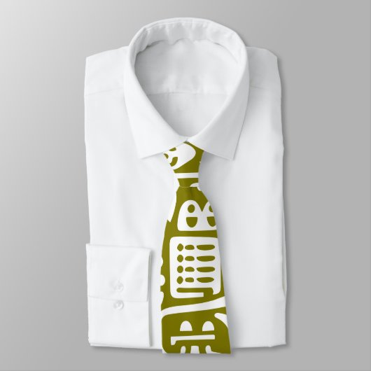 Olijfgroen en witte doodles van 7 stropdas (Gebonden)