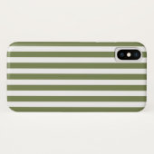 Olijfgroen en witte snoepstrepen Case-Mate iPhone case (Achterkant (horizontaal))