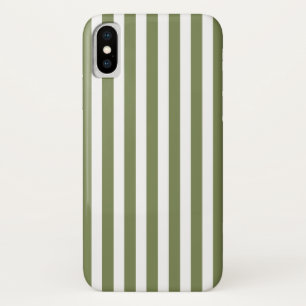 Olijfgroen en witte snoepstrepen Case-Mate iPhone case