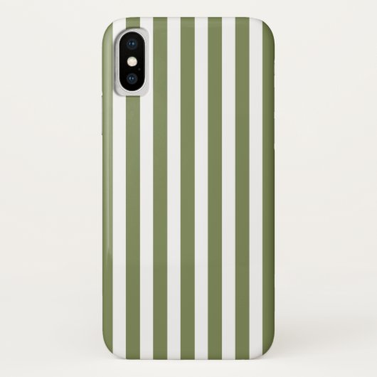 Olijfgroen en witte snoepstrepen Case-Mate iPhone case (Achterkant)