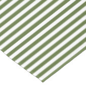Olijfgroen en witte streep tafelkleed (Gekanteld)