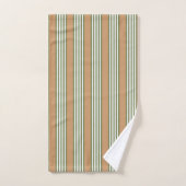 Olijfgroen en witte strepen met tint bad handdoek (Handdoek)