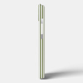 Olijfgroen en witte strepen met tint Case-Mate iPhone case (Achterkant / Links)