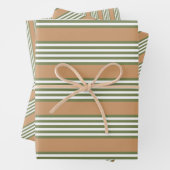 Olijfgroen en witte strepen met tint inpakpapier vel (In situ)