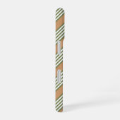 Olijfgroen en witte strepen met tint iPhone 16 hoesje (Rechterkant)