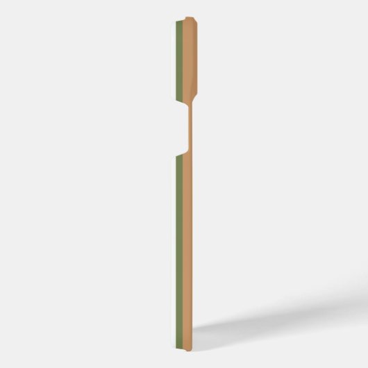 Olijfgroen en witte strepen met tint iPhone hoesje (Rechterkant)