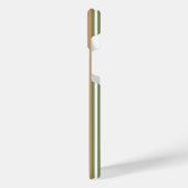 Olijfgroen en witte strepen met tint iPhone hoesje (Linkerkant)