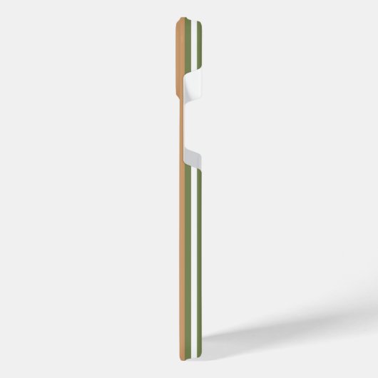 Olijfgroen en witte strepen met tint iPhone hoesje (Linkerkant)