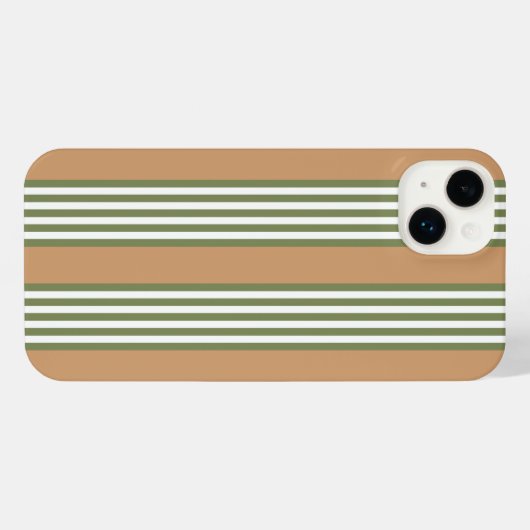 Olijfgroen en witte strepen met tint iPhone hoesje (Achterkant horizontaal)