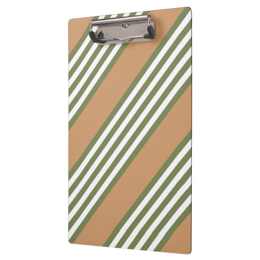 Olijfgroen en witte strepen met tint klembord (Links)