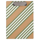 Olijfgroen en witte strepen met tint klembord (Voorkant)