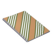 Olijfgroen en witte strepen met tint notitieboek (Rechterzijde)