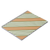 Olijfgroen en witte strepen met tint notitieboek (Linkerzijde)