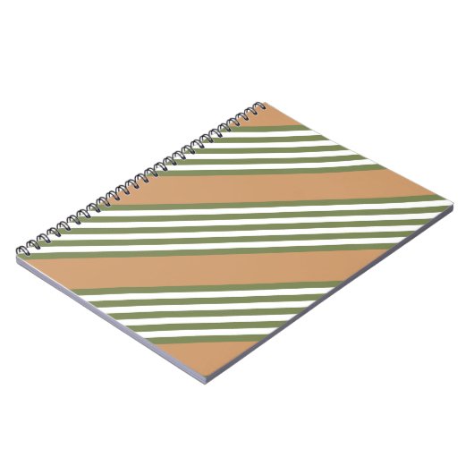 Olijfgroen en witte strepen met tint notitieboek (Linkerzijde)