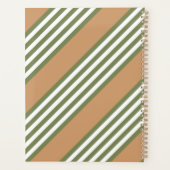 Olijfgroen en witte strepen met tint planner (Achterkant)