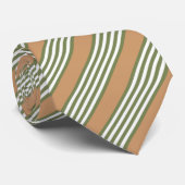 Olijfgroen en witte strepen met tint stropdas (Opgerold)