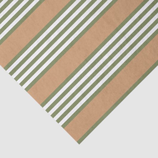 Olijfgroen en witte strepen met tint tissuepapier (Detail)