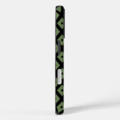 Olijfgroen en zwart diamantpatroon Case-Mate iPhone case (Achterkant / Rechts)