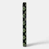 Olijfgroen en zwart diamantpatroon Case-Mate iPhone case (Achterkant / Links)