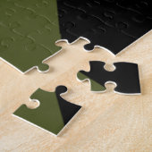 Olijfgroen en zwart legpuzzel (Zijkant)