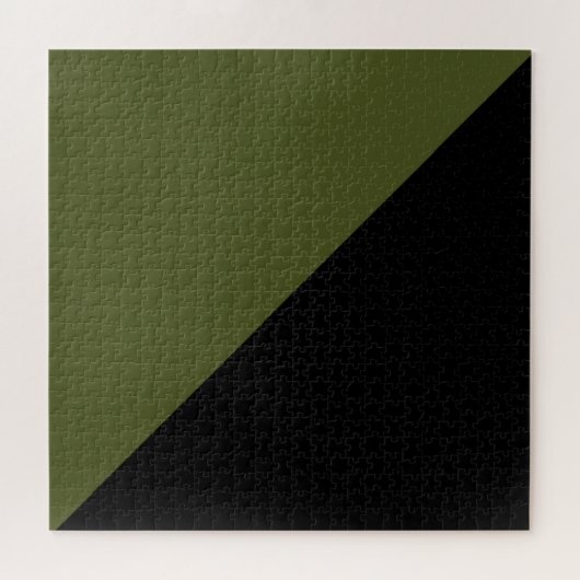 Olijfgroen en zwart legpuzzel (Horizontaal)